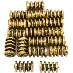 15g Bali Tube Beads Antique Gold Plated 9mm Approx 16