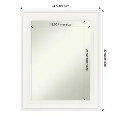 Amanti Art Non-Beveled Wall Mirror, Ridge Black Frame Ridge White Frame