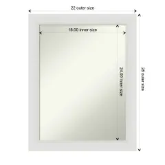 Amanti Art Non-Beveled Wall Mirror, Flair Polished Nickel Frame Flair Soft White