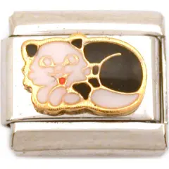 Sleeping Cat Italian Charm Enamel 9mm