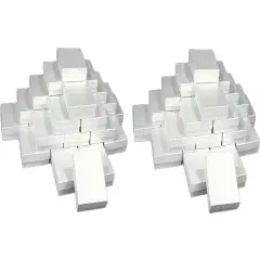 3.5" White Swirl Cotton FIlled Jewelry Display Gift Box Set of 50