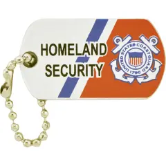 United States Coast Guard USCG Homeland Security Dog Tag Pin 1"