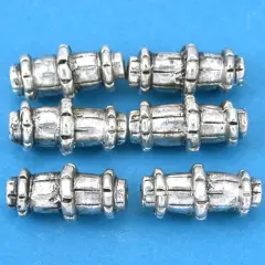 15g Bali Tube Beads Antique Silver Plated 17mm Approx 6
