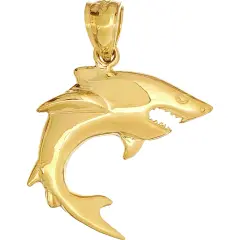 Shark Charm 14k Gold 20mm
