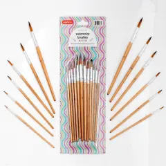 Incraftables Watercolor Paint Brushes Set (12 pcs). Round Art Paint Brushes for Watercolor Painting. Detail Water Color Paint Brushes for Adults, Professional Artists & Kids for Acrylic & Oil Painting