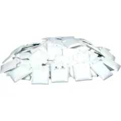 100 Earring Display Cards Pads Puff White Posts Studs