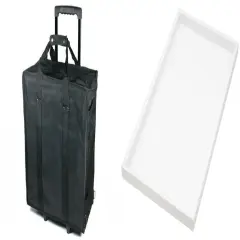 Large Black Jewelry Display Travel Case w/ 17 White Plastic Trays