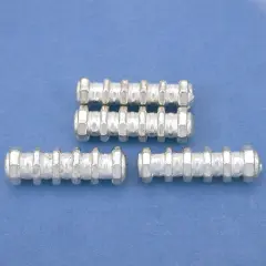 15g Bali Octagon Tube Beads Silver Plated 23mm Approx 4