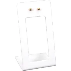 White Leather Earring Display Stand Jewelry Case 2 3/8"