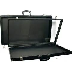 2 Black Glass Top Travel Jewelry Display Carrying Case