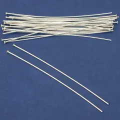 25 Hat Pins Sterling Silver Jewelry Bead Head 24 Gauge