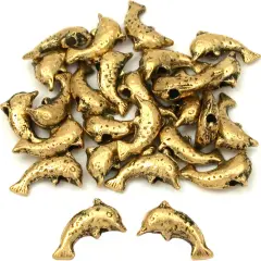 15g Dolphin Beads Antique Gold Plate 9.5mm Approx 25