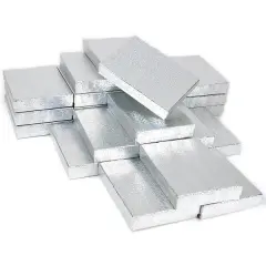 Cotton Box Silver 5 3/8" x 3 7/8" x 1" 25pc