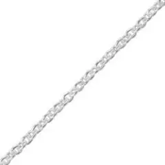 Sterling Silver Round Cable Chain Necklace 20" 1.3mm