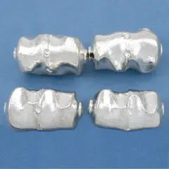 21g Twisted Barrel Bead Silver Plt Tube 21.5mm Approx 3