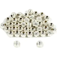 40 Corrugated Beads Sterling Silver Jewelry Beading 4mm