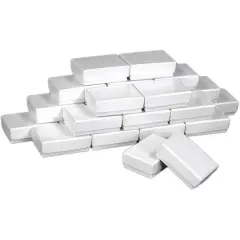 25 White Swirl Charm Cotton Boxes Pendant Gift Box Display 1 7/8"