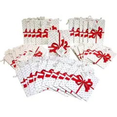 40 Red Bow Shopping Bag Jewelry Box Paper Gift Tote