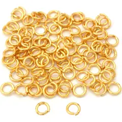 100 Real Gold Plated Open Jump Rings Connectors 5mm
