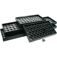 216 Gem Jars Black Foam Display & Stackable Tray