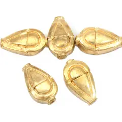 Teardrop Beads Gold Plated Spacer Tube 18.5mm Approx 5