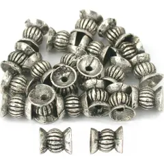 Fluted Tube Bali Beads Antq Silver Plt 7.5mm Approx 20