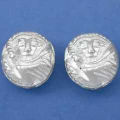 Bali Monkey Beads Silver Plated Round 16.5mm Approx 2