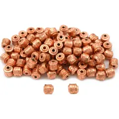 Barrel Bali Beads Copper Plated Jewelry 5mm Approx 100