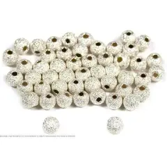 50 Stardust Beads Sterling Silver Round Beading Parts