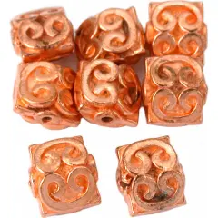 16g Bali Heart Square Beads Copper Plated 9mm Approx 8