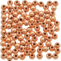 100 Copper Ball Seam Beads Beading String Parts 4mm