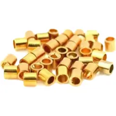 36 Gold Crimp Beads Yellow Plated Beading Parts