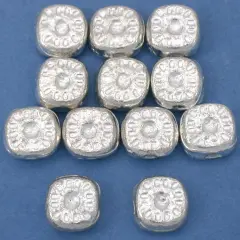 15g Bali Square Sun Spacer Bead Silver Plate 8mm App 12