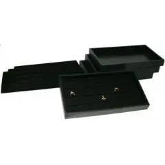 80 Slot Body Jewelry Coin Display Black Showcase Tray