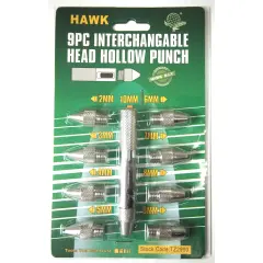 9pc Hollow Punch Set Leather Working Horse Tack Tools