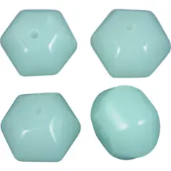 4 Light Green Aventurine Hexagon Gemstone Beads 10.5mm