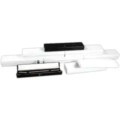 6 Bracelet Watch Boxes Black Leather Gift Display Box