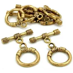 Bali Toggle Clasps Antique Gold Plated 15mm Approx 6