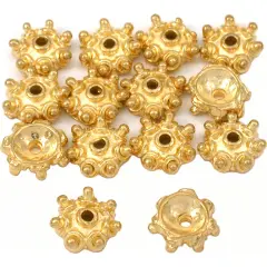 Bali Bead End Caps Gold Plated Beads 10.5mm Approx 14
