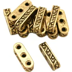 3-Strand Bali Beads Antique Gold Plated 5mm Approx 12