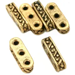 3-Strand Bali Beads Antique Gold Plated 5mm Approx 6