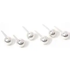6 Sterling Silver Ball Stud Earrings 6mm