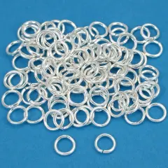 100 Silver Plated Open Jump Rings Jewelry 19 Gauge 6mm