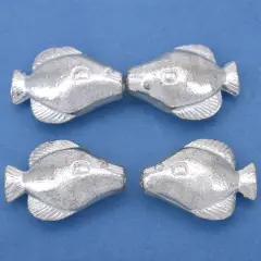 Fish Beads Silver Plated Spacer 19mm 18 Grams Approx 4