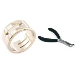Stainless Steel Linking Ring & Bent nose Pliers Jewelry Finding Tools Kit 2 Pcs