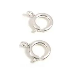 2 Spring Ring Clasps Sterling Silver Findings 9mm