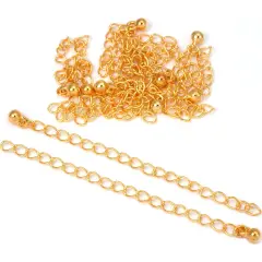 10 Real Gold Plated Necklace Chain Extenders 3 In. New