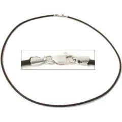 Leather Cord Necklace Brown 16"