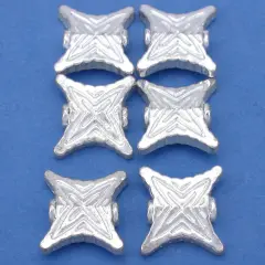 Bali Square Beads Silver Plt Beading 14mm 16gr Approx 6