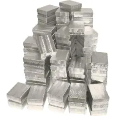 100 Silver Cotton Jewelry Gift Boxes Pocket Watch Displays 3.25"